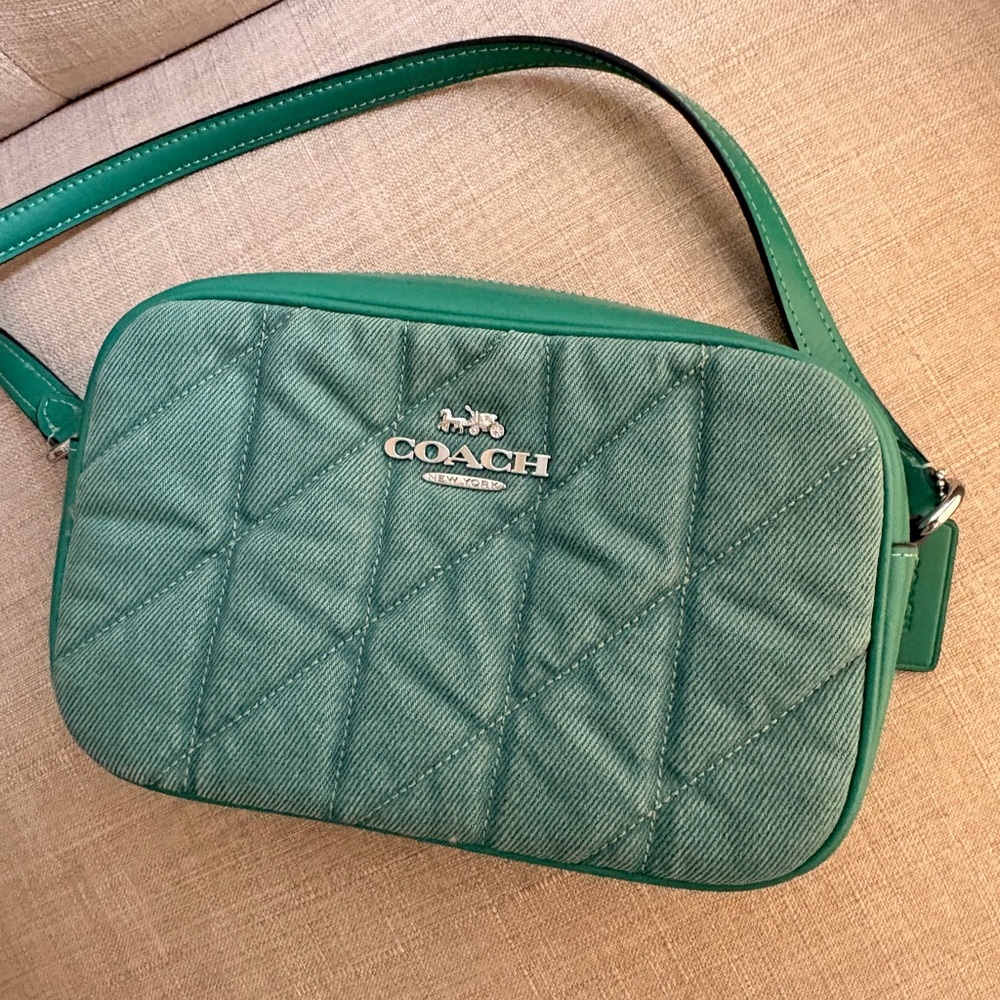 Coach Quilted Green Crossbody Bag
